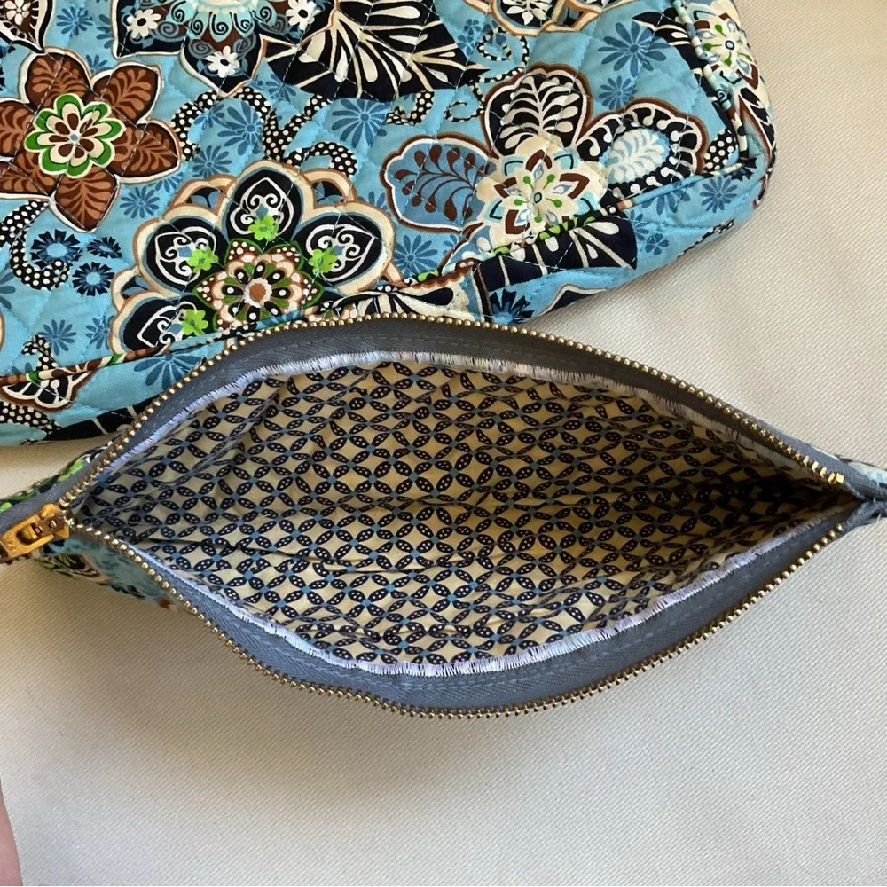 Vera Bradley Mailbag Bali Blue with Small Hand Crafted Cosmetic/Pencil Pouch** - Picture 16 of 16